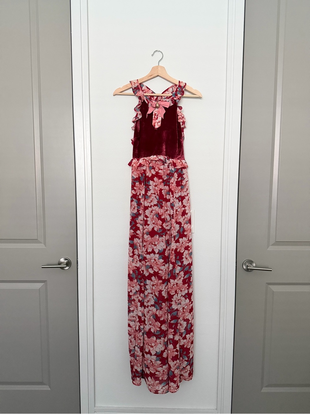 FOR LOVE & LEMONS • blossoms lady bug floral velvet maxi dress